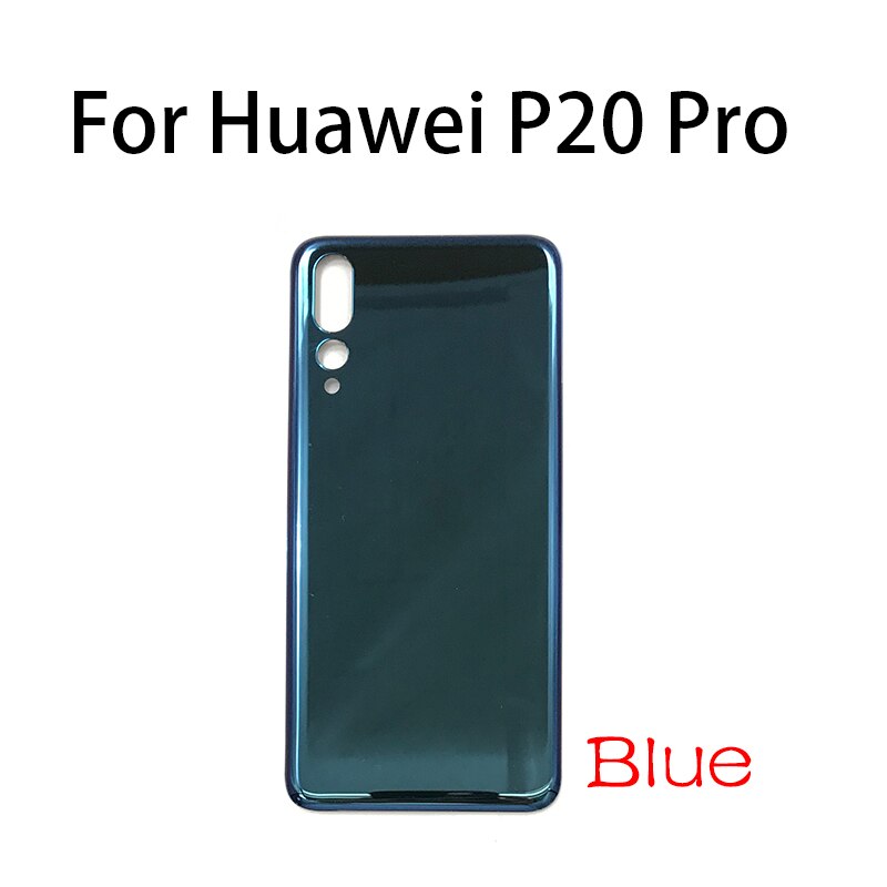 Terug Battery Cover Glas Voor Huawei P20 Pro Met Sticker: For P20 Pro Blue