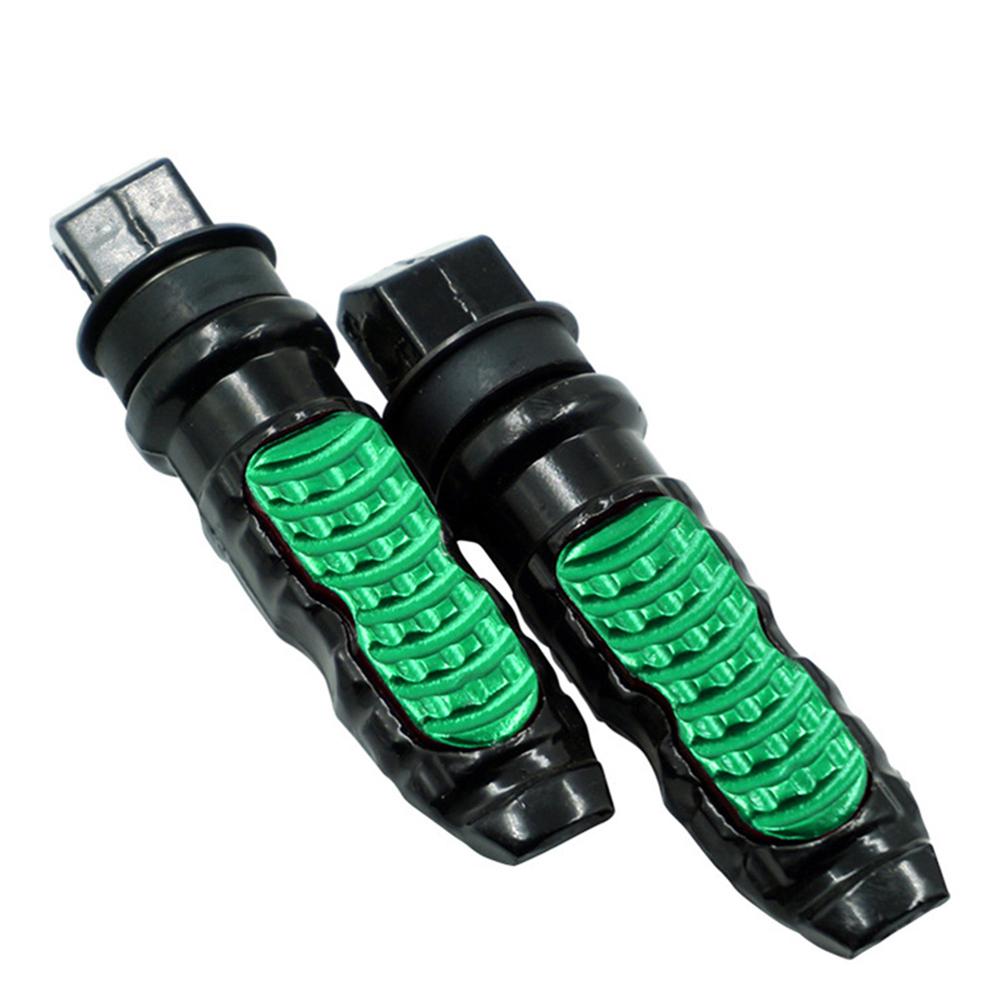 Reposapiés Universal de aluminio para motocicleta, pedales traseros para moto, modificación de Pedal, 2 unids/set por juego: Green