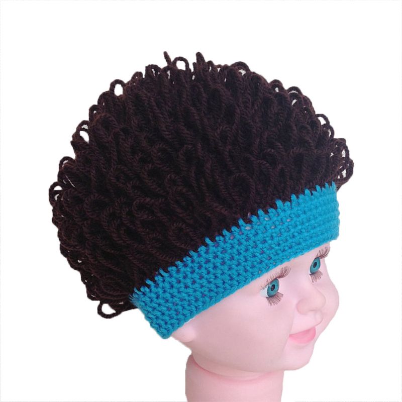 Novedad niños bebé niños pequeños peluca sombrero Cosplay apoyos de la foto de niño niña invierno peluca Afro de grandes para cabello rizado tapa 1-4T: 2
