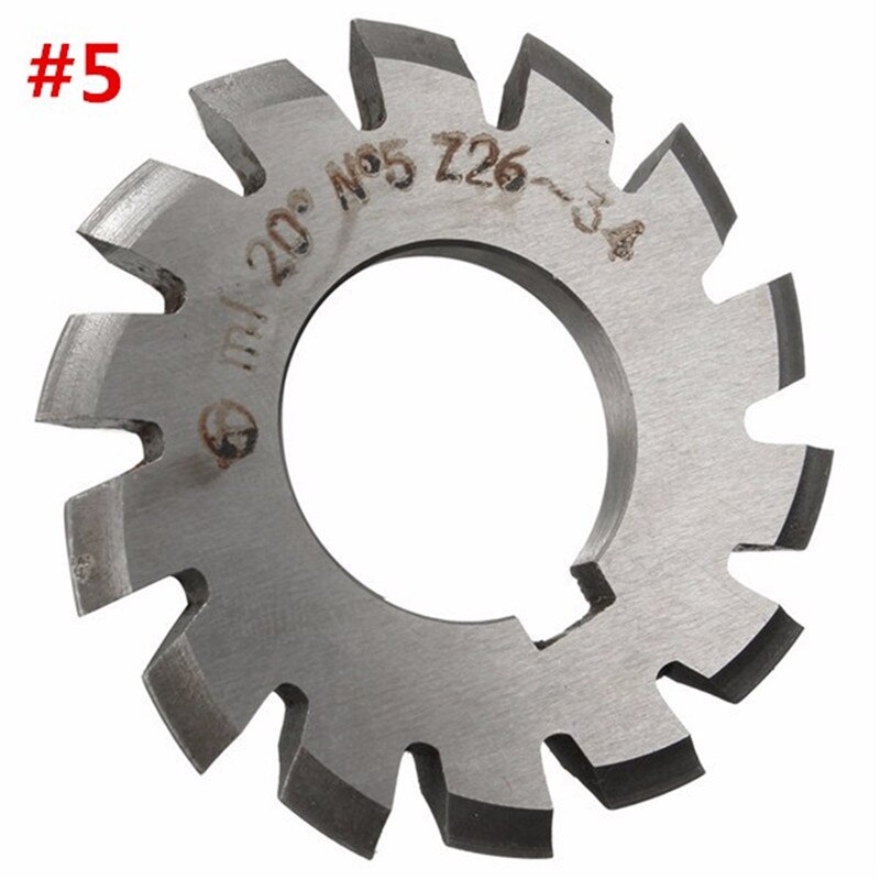 Juego de fresa de engranaje involuta, herramientas de corte de engranaje, M1, PA20, diámetro de 22mm, NO.1-NO.8, HSS, 1/8 piezas: 5