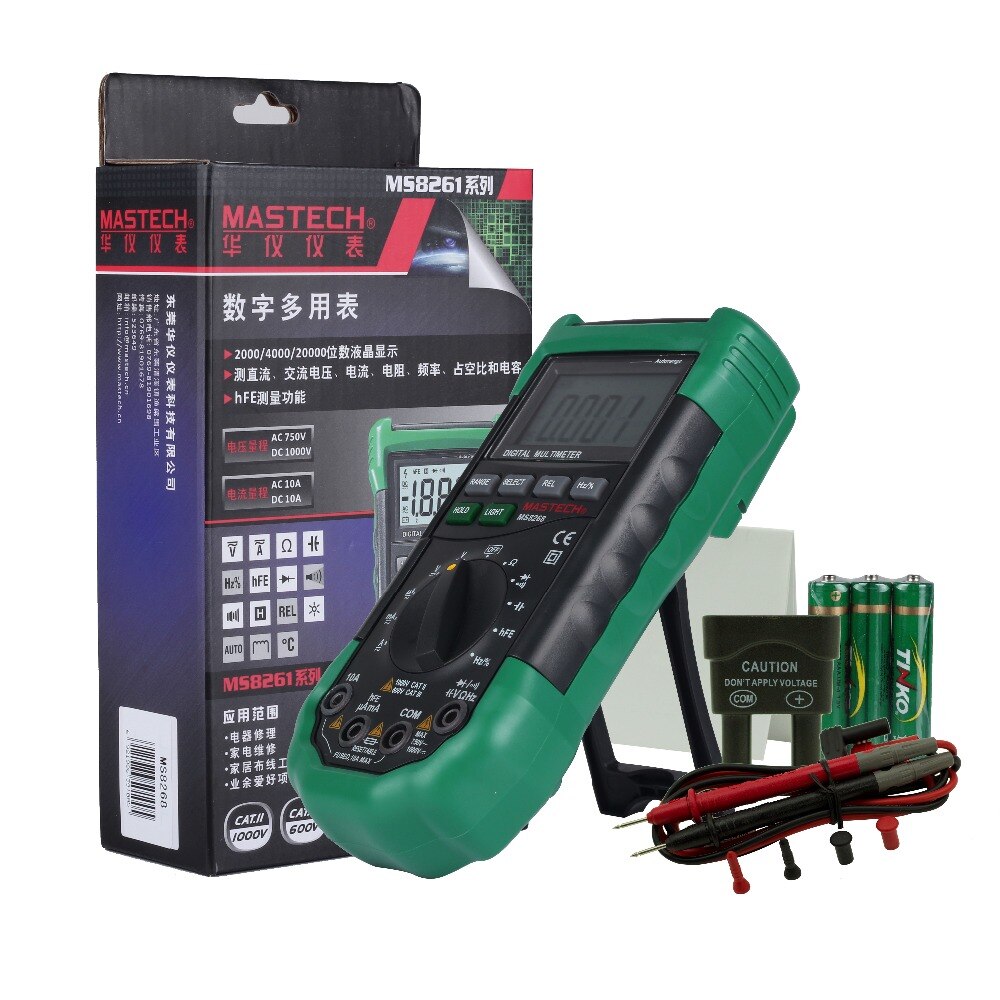 MASTECH MS8268 Auto Range Digital Multimeter AC/DC Voltage Tester ohm Frequency Capacitance Meter diode test