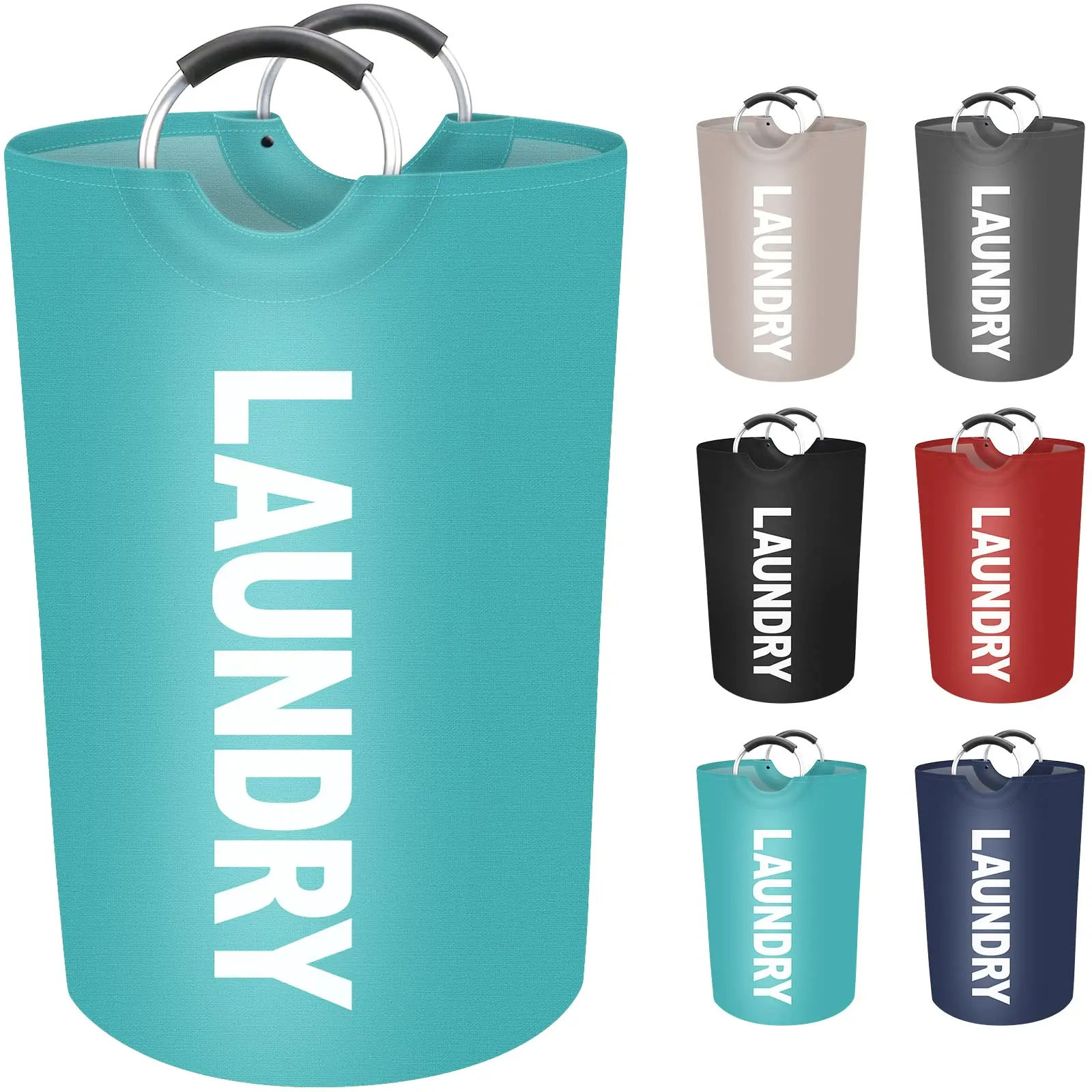 Grote Wasmand 115l Opvouwbare Waszak Met Comfortabele Handgreep Opvouwbare Wasmand Vuile Kleding Opbergbak: L / Sky Blue