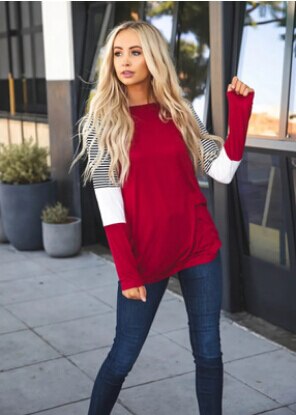 Pregnant Maternity Clothes Nursing Top Breastfeeding Long Sleeve Shirt Size 6-18: Red / L