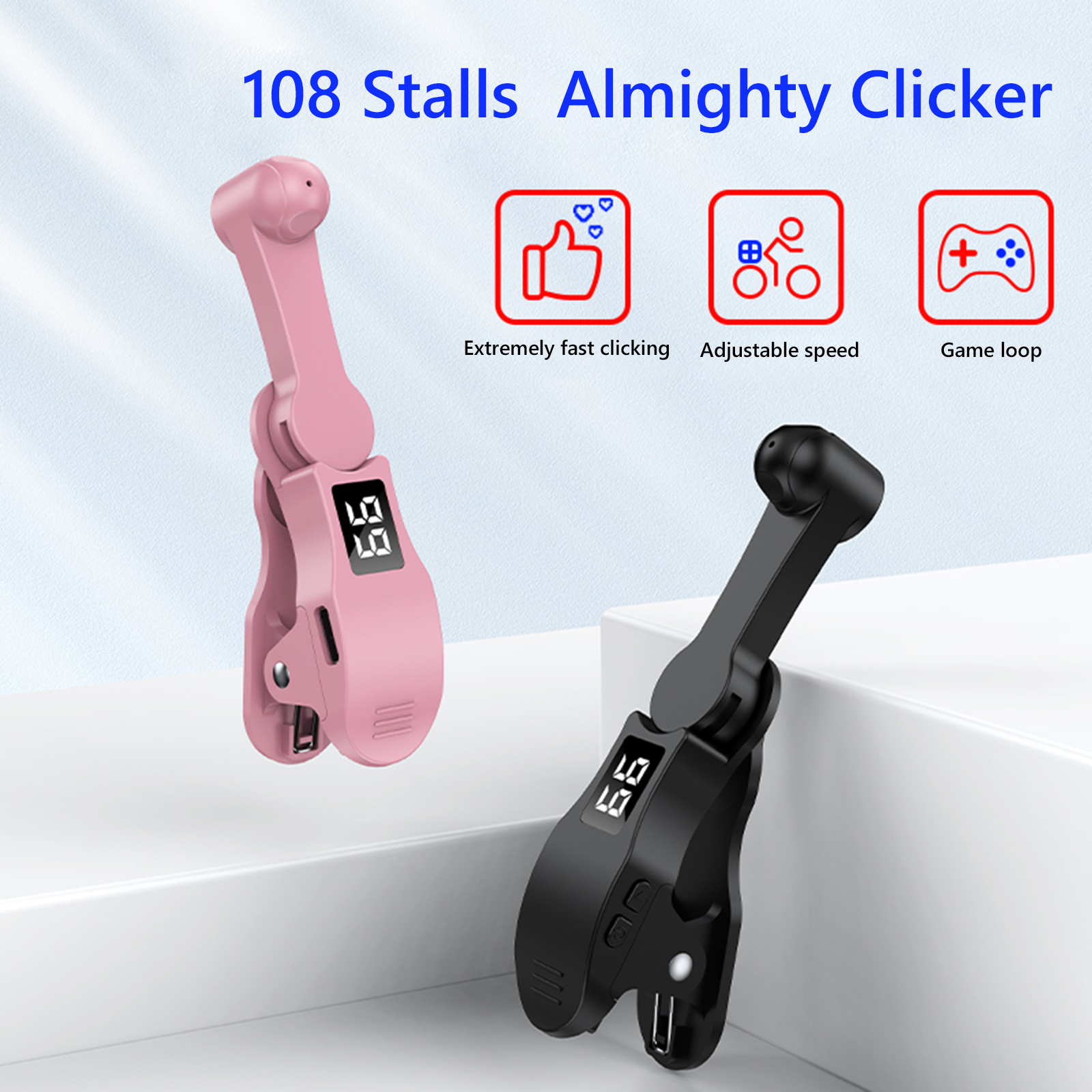 Clic automatico dello schermo per app per telefono, mini clic simulato del dito sul telefono, clip-on, video live, liker, gioco, schermo touch, dispositivo