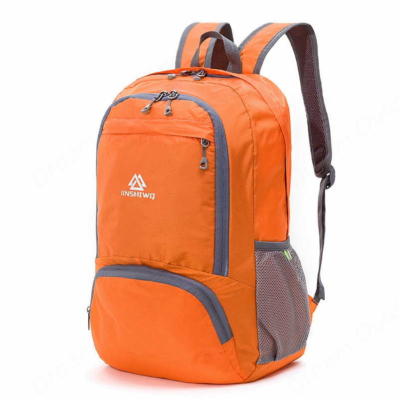 Lightweight Foldable Waterproof Nylon Women Men Skin Pack Backpack 20L Travel Outdoor Sports Camping Hiking Bag Rucksack: Orange