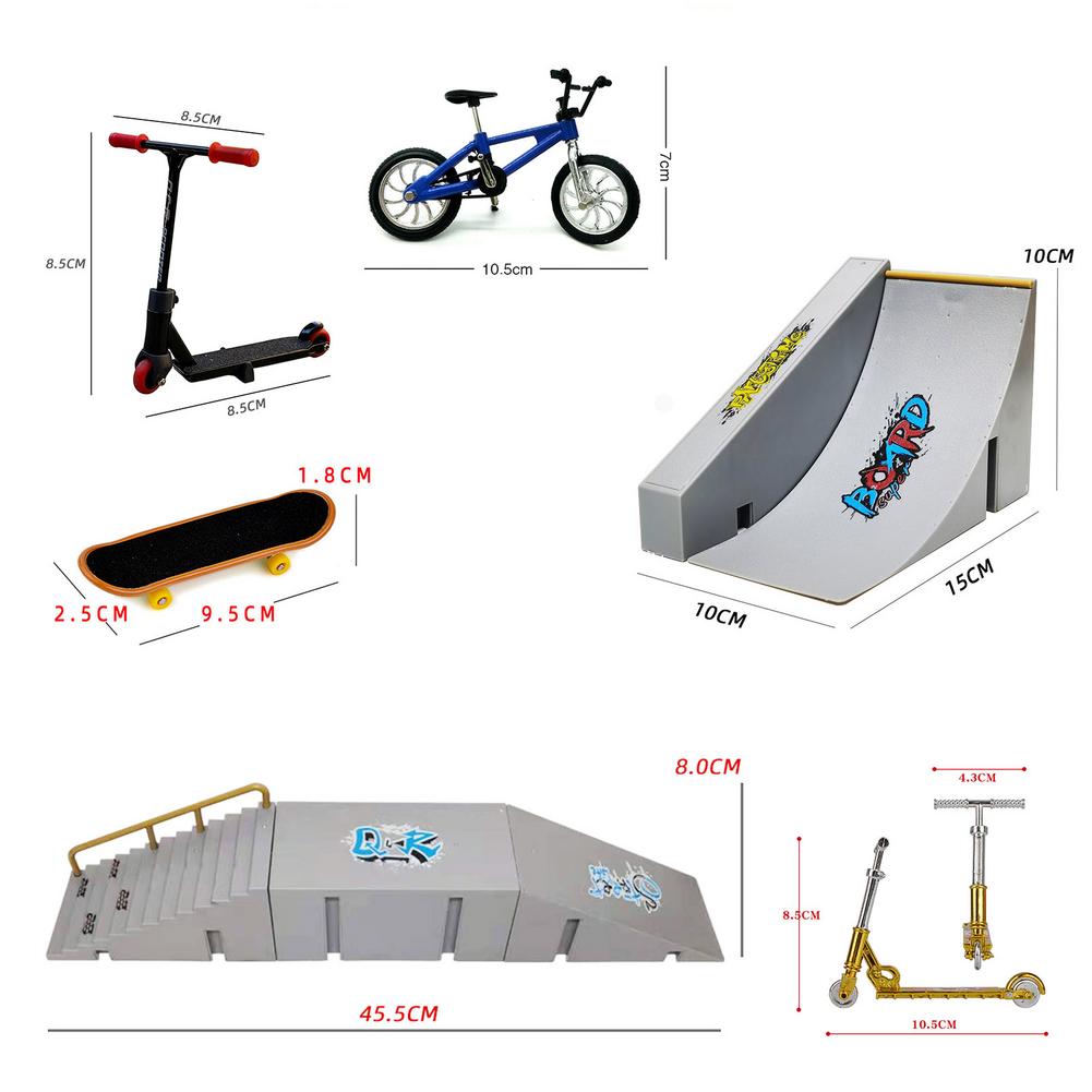 Mini Vinger Skateboards Skate Ramp Onderdelen Set Speelgoed Vinger Fiets Vingers Scooter Twee Wielen Scooter Skate Park Speelgoed