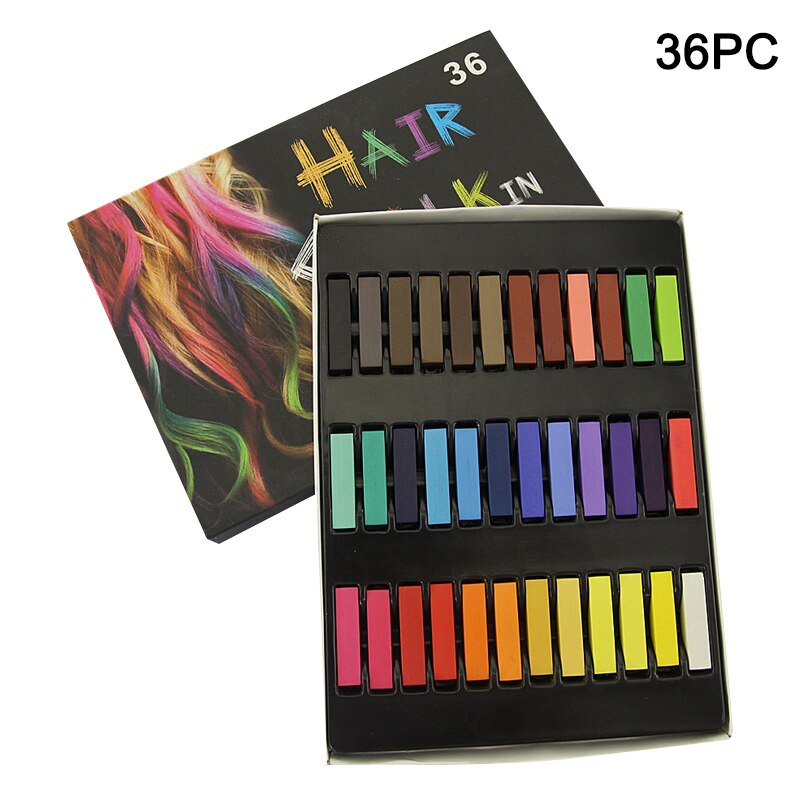Horse Hair Chalk Temporary Washable Hair Coloring Dyeing Chalk Easy to Color FEA889: 36pc
