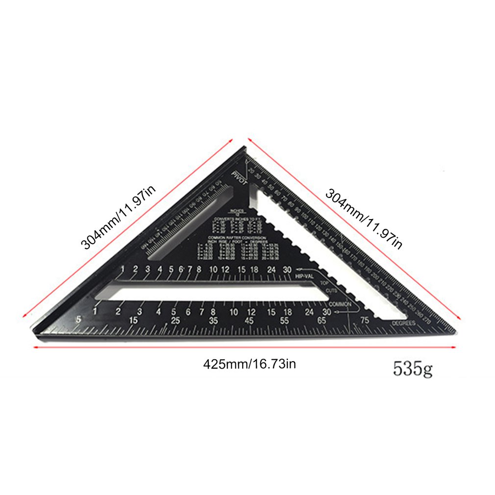 7 inch 12 inch Triangle Ruler 90 degree Square Ruler Woodworking Measurement Tool Carpenter Square Tool Angle Protractor