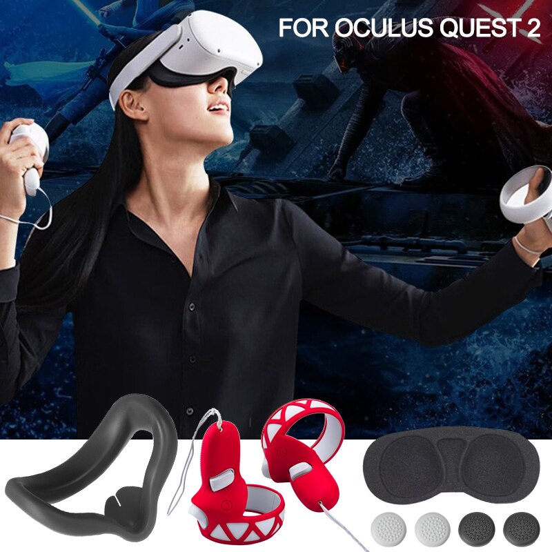 Funda protectora de lente para Oculus Quest 2 VR, accesorios de VR, cubierta de silicona para controlador táctil, cubierta de agarre para Oculus Quest2