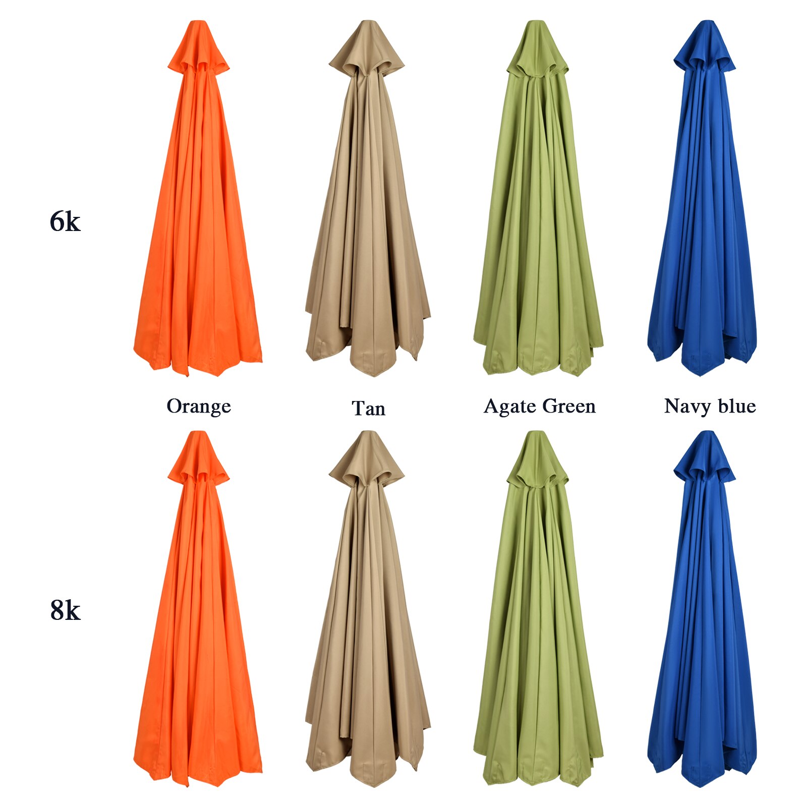 Shade Cloth Umbrella Base For Outdoor Market Patio Waterproof Replacement Polyester Fits 3/2.7 Meters 6/8 Bone Canopy Only