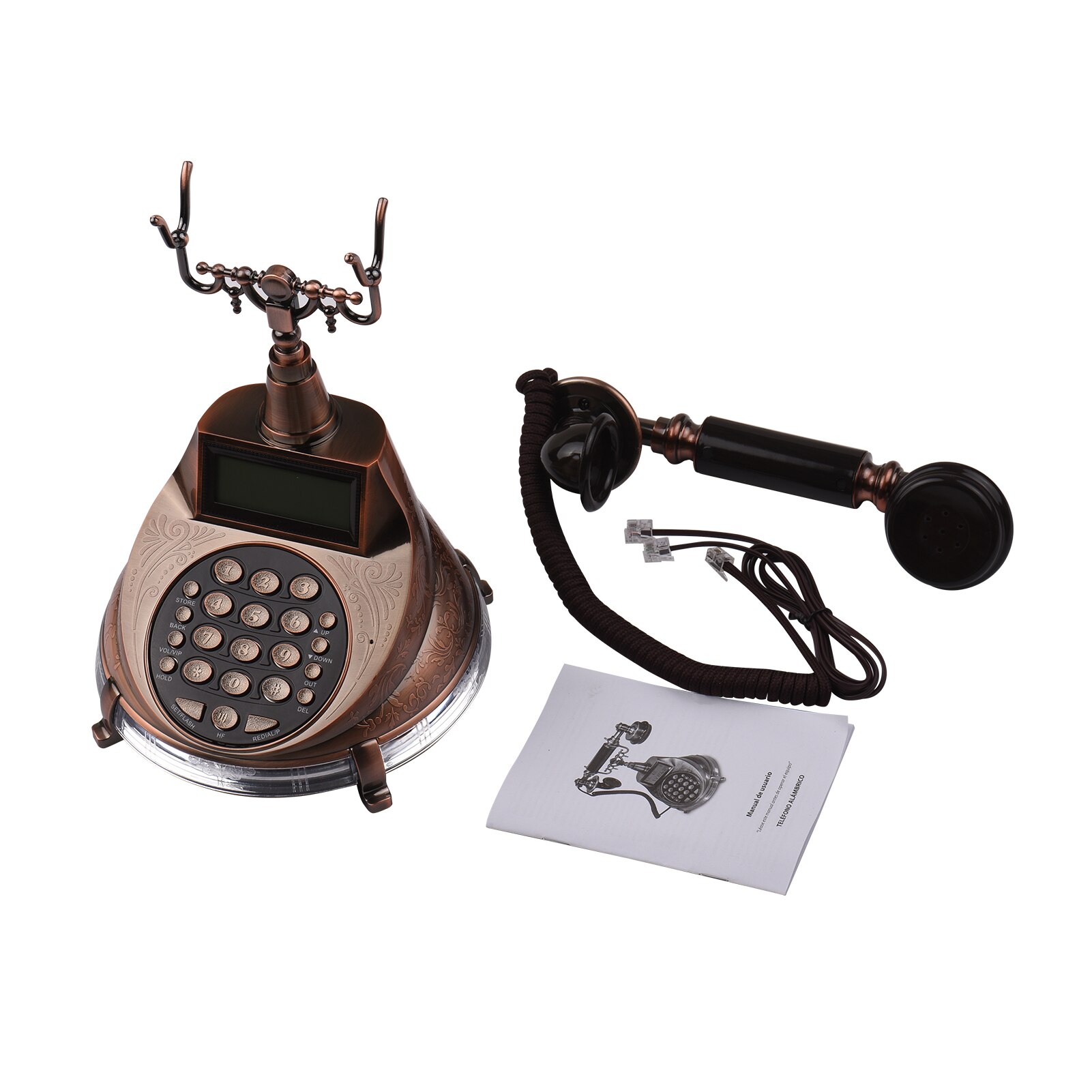 Corded Phone Vintage Retro Style Telephone Desk Landline Phone Support Hands-Free/Redial/Flash/Speed Dial/Ring Volume Control