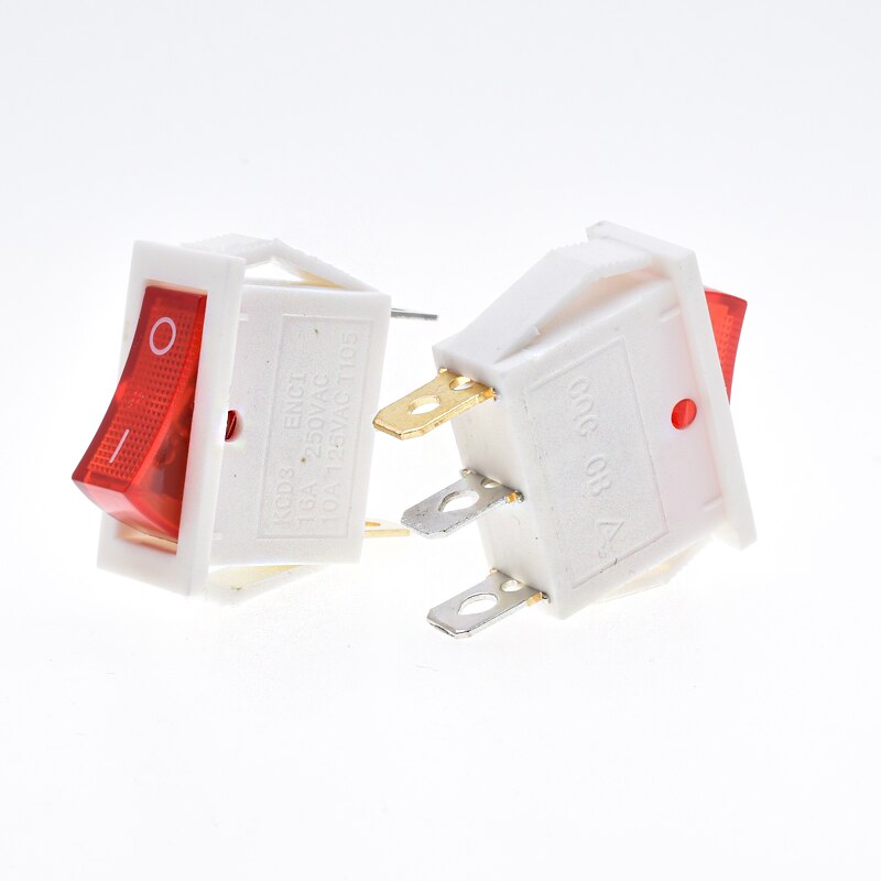 SPDT power switch control switches international KCD3 with red indicate light 3 connect prong 3 button