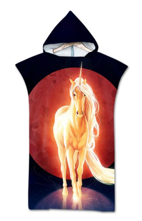 Mode Sneldrogend Veranderende Gewaad Strand Handdoek Dier Patroon Hooded Badhanddoek Poncho Badjas Handdoeken Volwassen Sport Mantel: 3