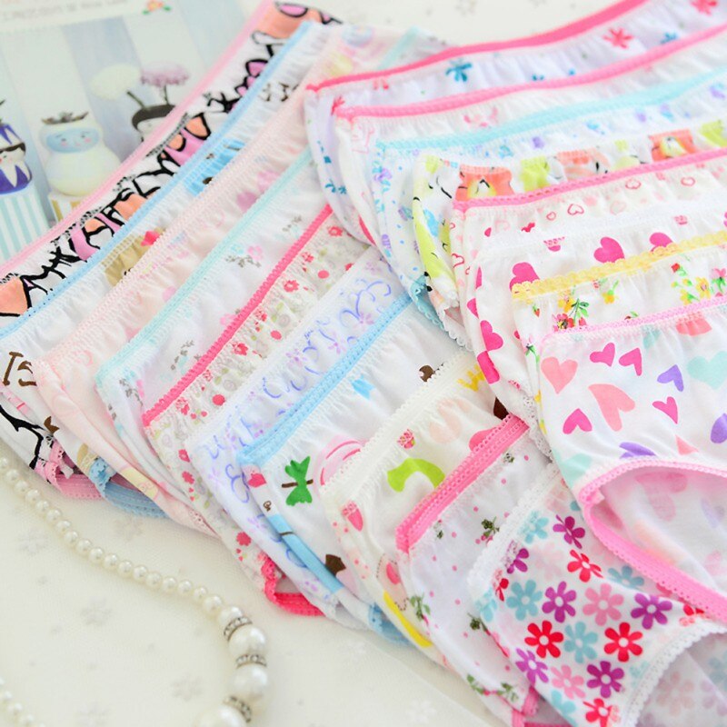 6pcs/set Baby Panties Cotton Kids Underpants Baby Girl Print Briefs Panties For Girls Children's Underpants Random Color