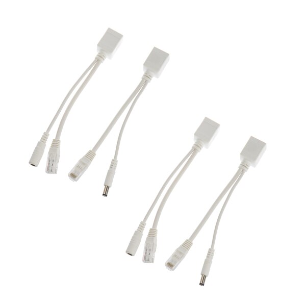 Poe kabel poe kabel passiv strøm over ethernet adapter kabel poe splitter injektor strømforsyningsmodul 12-48v for ip kamera: 2 par poe kabel