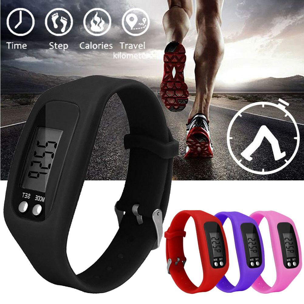 Siliconen Sport Running Stappenteller Lcd-scherm Calorie Stappenteller Digitale Wearable Horloge Armband Gezondheid Sport Activiteit Tracker