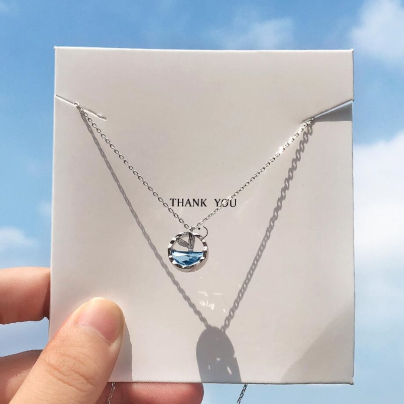 Mermaid Tears Foam Clavicle Chain Student Simple Creativity Fresh 925 Sterling Silver Temperament Female Necklace SNE310