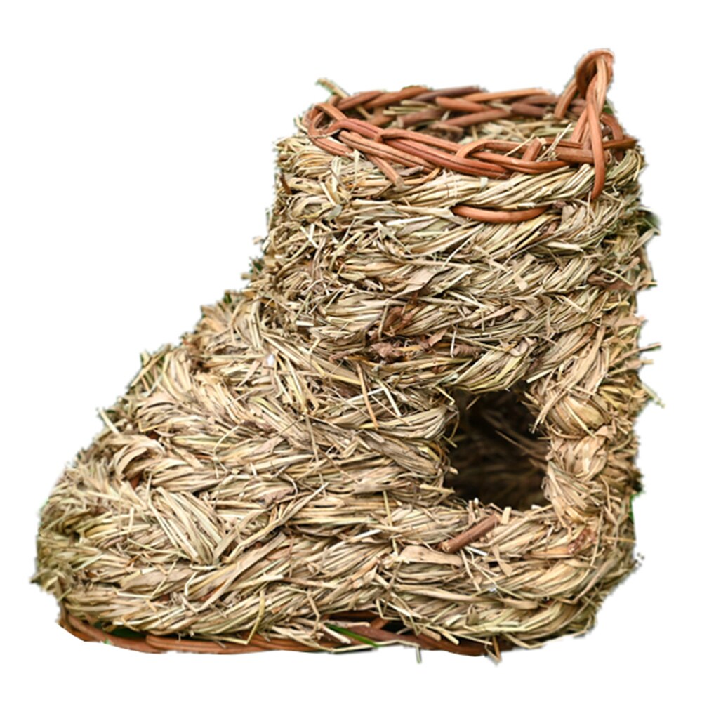 Bird Nest Handmade Woven Straw Bird Cage Parrot Nesting Hanging Breeding Cave Hatching House Hut For Parakeet Hamster: Boots