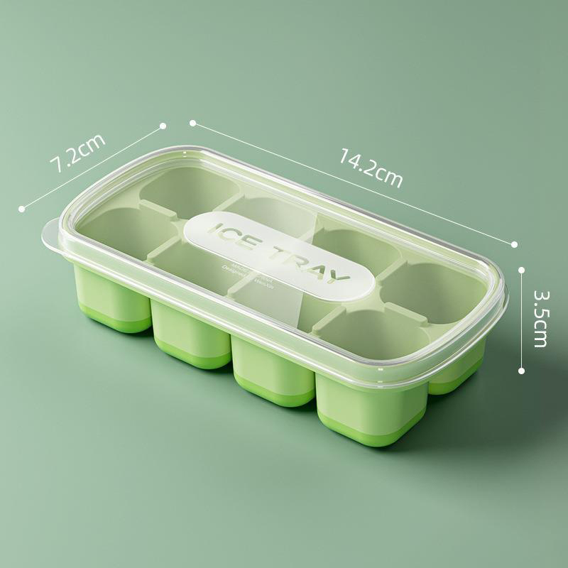 8 Cavity Square Ice Cube Trays Reusable Silicone Ice Cube Mold Bpa Free Ice Maker With Removable Lids Kitchen Accessories