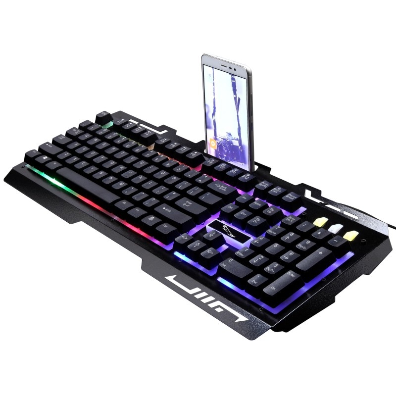 Wired Gaming Keyboard Mechanical feeling Waterproof with illuminated Backlit Keyboard for Gamers Computer keyboard iphone