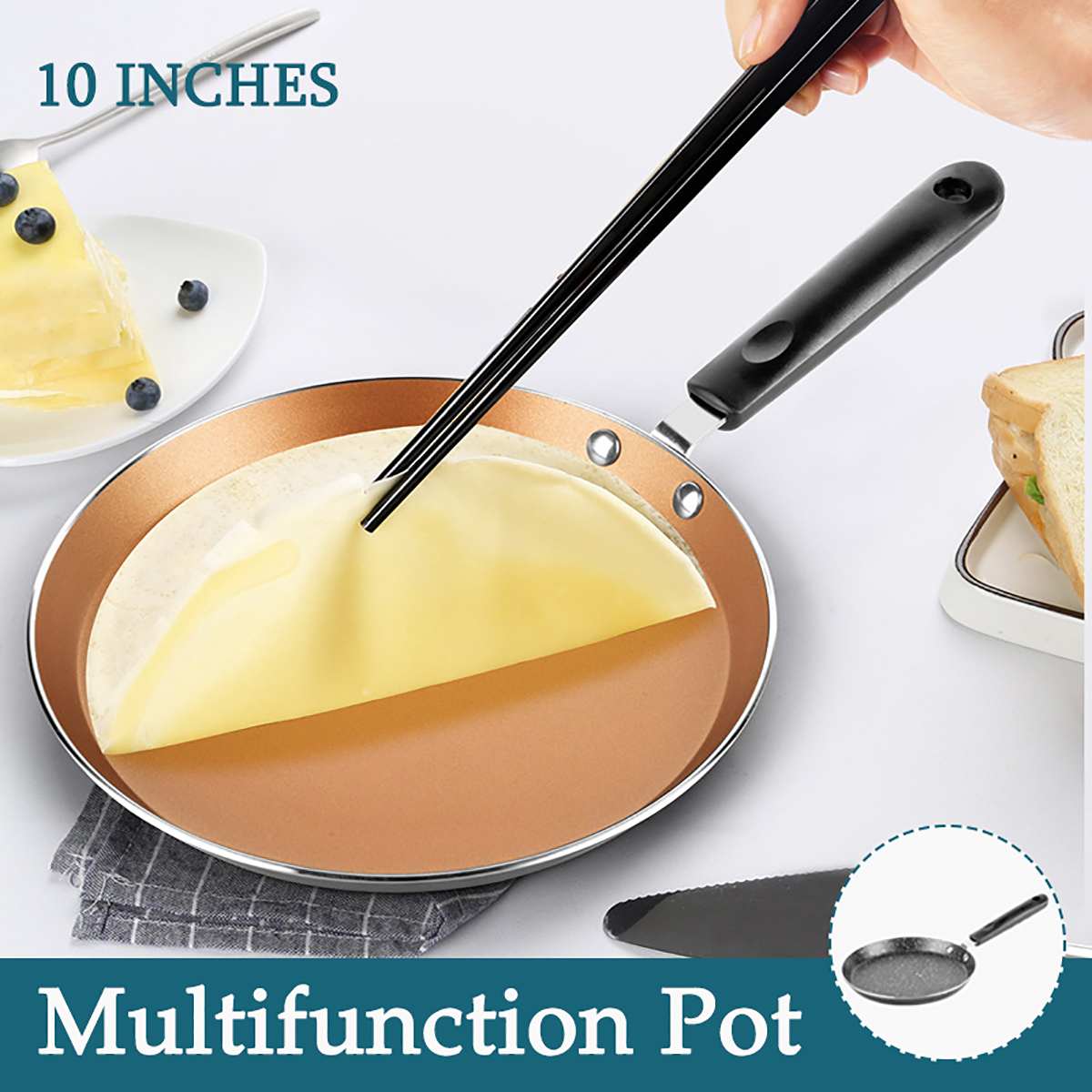 Aluminum Non Stick Frying Pan Maifan Stone Pan Omelette Fry Pan Universal Heat Conduction Fast for Induction Gas Oven 26cm