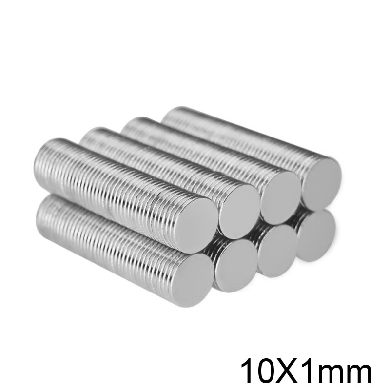 20 ~ 1000 Stuks 10X1 Mm Dunne Neodymium Magneet Sterke 10 Mm X 1 Mm Permanente Magneet Disc 10X1 Mm Krachtige Magnetische Ronde Magneet 10*1 Mm