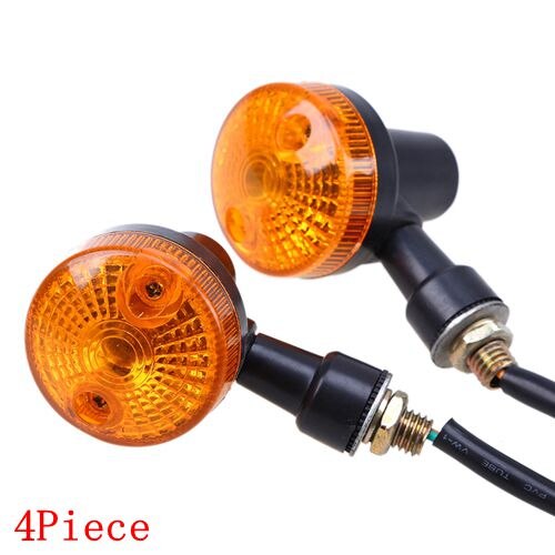 Possbay 4 Stuks Motorcycle Knipperlichten Indicator Lamp Amber Flashers Voor Kawasaki Suzuki Harley Honda Cafe Racer Turn Lamp: Orange Black