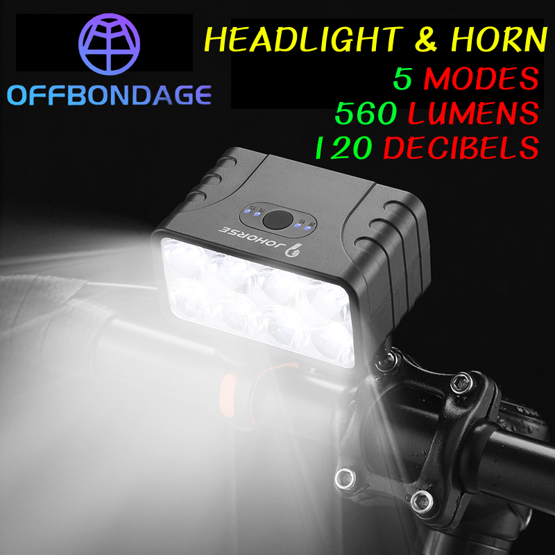 8 Led Fiets Voorlicht Oplaadbare Fiets Licht Met Hoorn Mtb Fiets Koplampen Fietsen Fiets Veiligheidslamp Voor 'S Nachts Rijden
