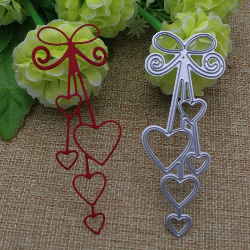 Corazón amor corazón pajarita Metal troqueles de corte para DIY álbum de recortes papel manualidades decorativas para tarjetas en relieve troquelado