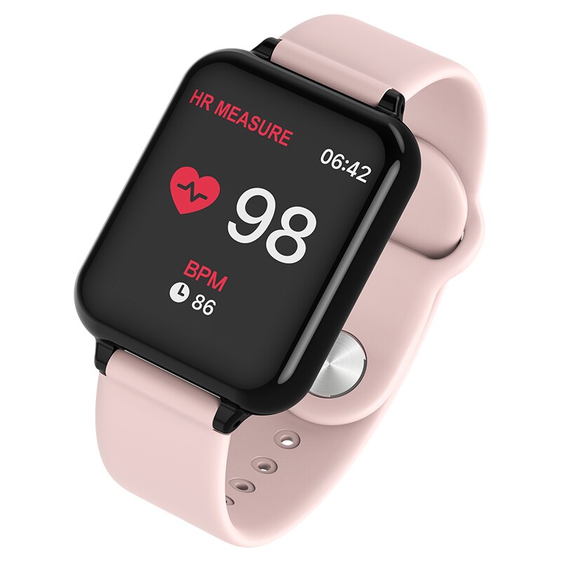 B57 Smart Uhr Wasserdichte Fitness Armband Herz Rate Monitor Blutdruck Sport Uhr Gesundheit Uhr für Frauen Männer SmartWatch: Pink