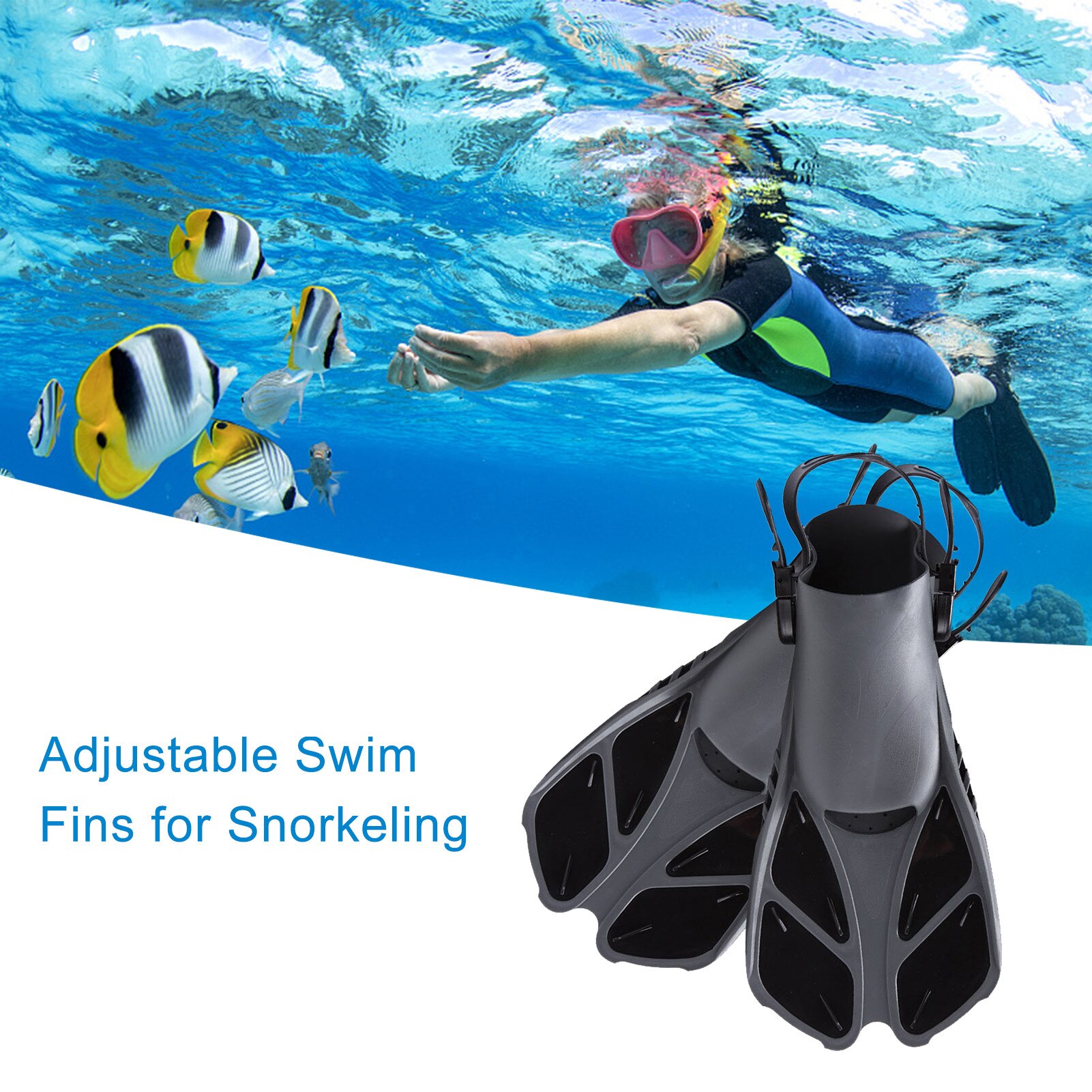 Flippers Swimming Fins Adult Short Scuba Snorkeling Shoes Swim Fins Foot Flipper Diving Flippers Diving Fins With Heel