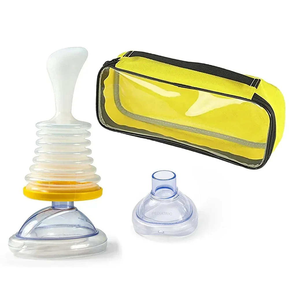 Tragbares Erste-Hilfe-Set, Life Vac Saving Supplies, Zuhause, Outdoor, Erstickungs-Kombi-Kits, Asphyxia Rescue Vac-Gerät für erwachsene Kinder: Rot