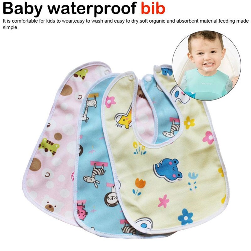 6Pc/Lot Random Color Baby Bibs Waterproof Saliva Cartoon Towel