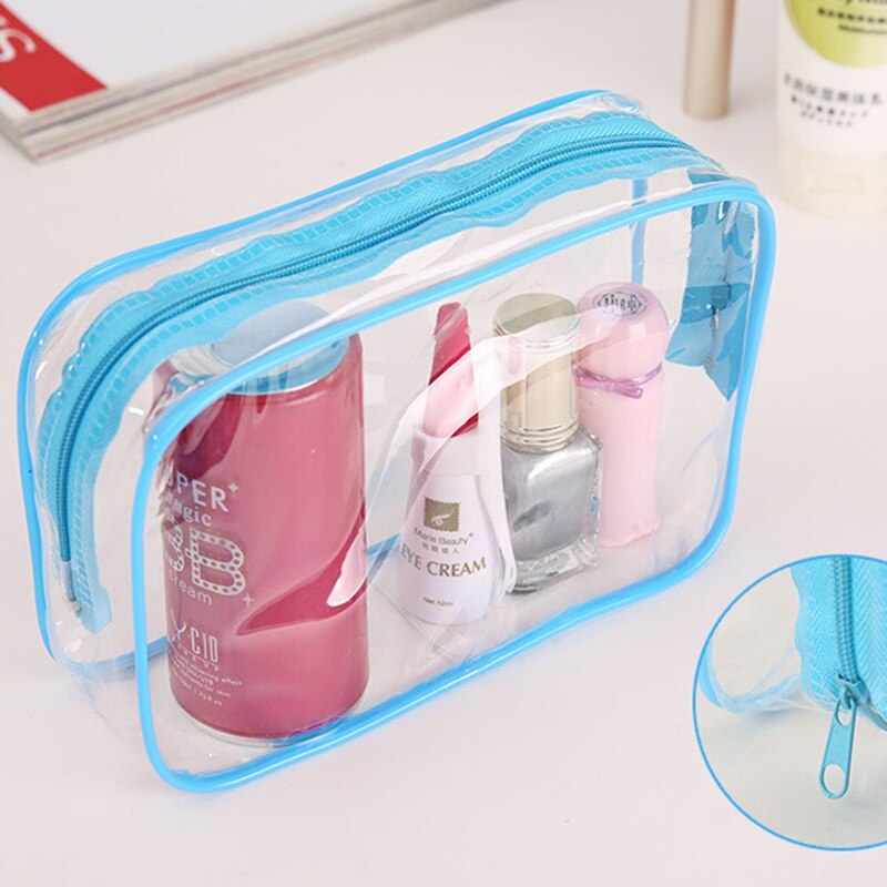 3 Kleuren Make Up Bag Organizer Toilettas Baden Opbergtas vrouwen waterdichte Transparante Bloemen PVC Reizen cosmetische zakken