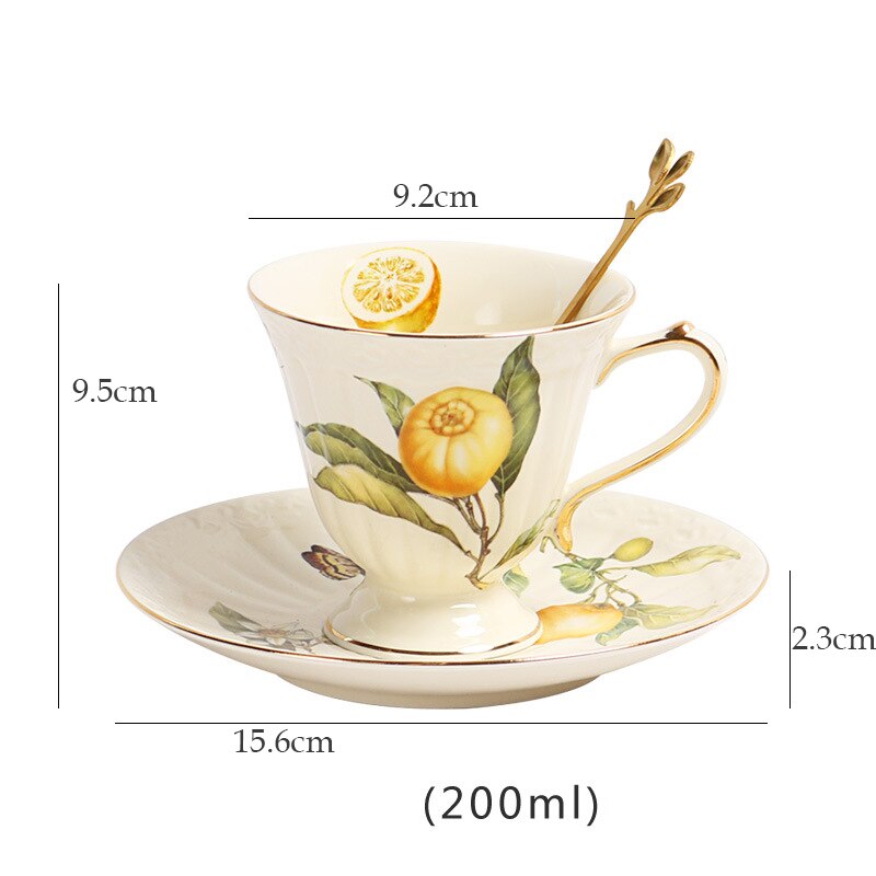 European Vintage Coffee Cup Saucer Set Ceramic Phnom Penh Teacup Teapot Home Kitchen Supplies Party Tea Set Housewarming: Cup 200ml