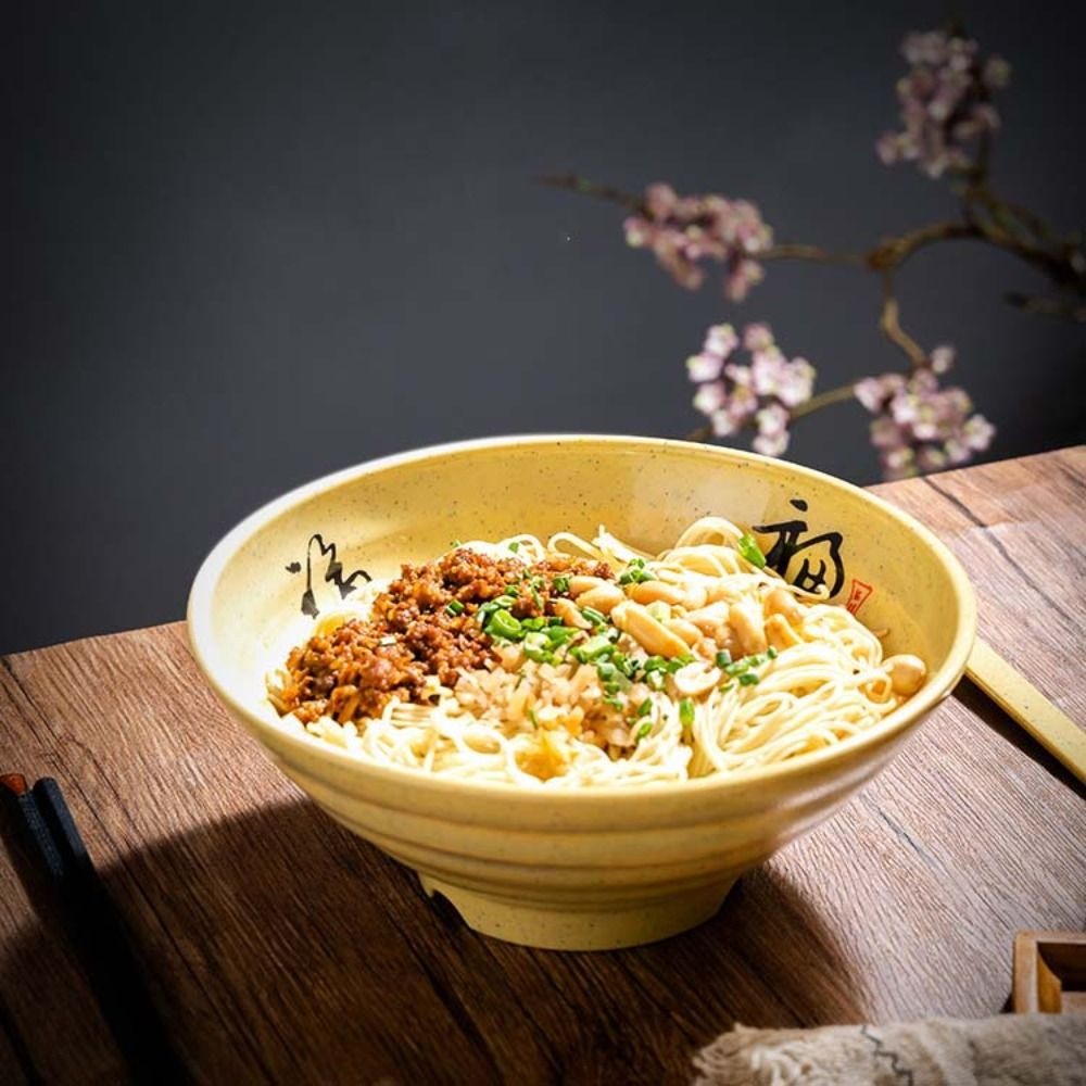Commerciële imitatie keramische melamine Ramen kom grote capaciteit anti-val noedelkom Japanse soepkom restaurants