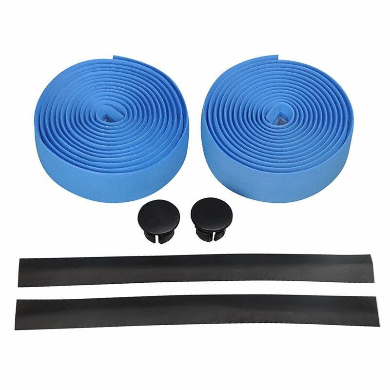 Cinta de manillar de bicicleta antideslizante y de absorción de choque Barra de manejo de ciclismo ultraligero cinta de Manillar de bicicleta de montaña suave: Blue