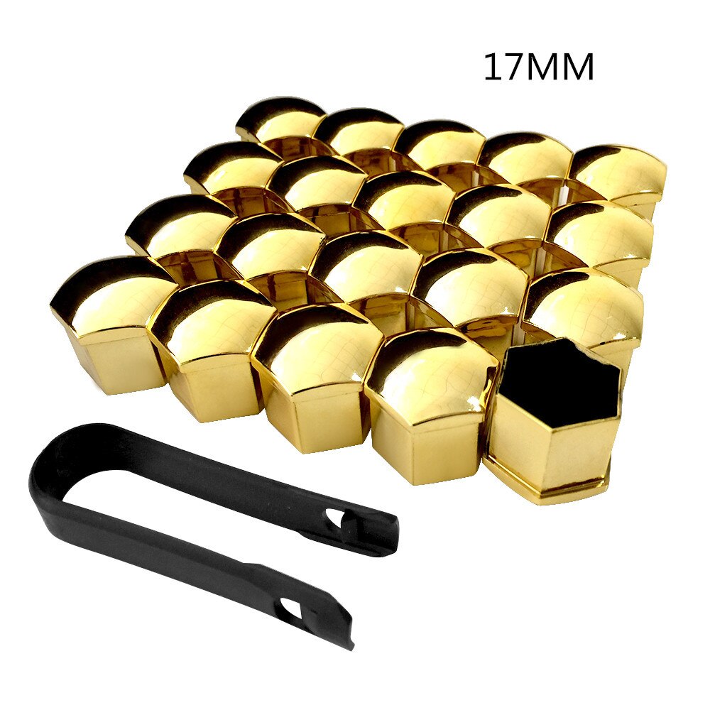 20pcs Car Accessories tire screw decorative cap for Skoda Opel DAF RAM Trucks Paccar Ford Otosan Chrysler: Gold 17mm