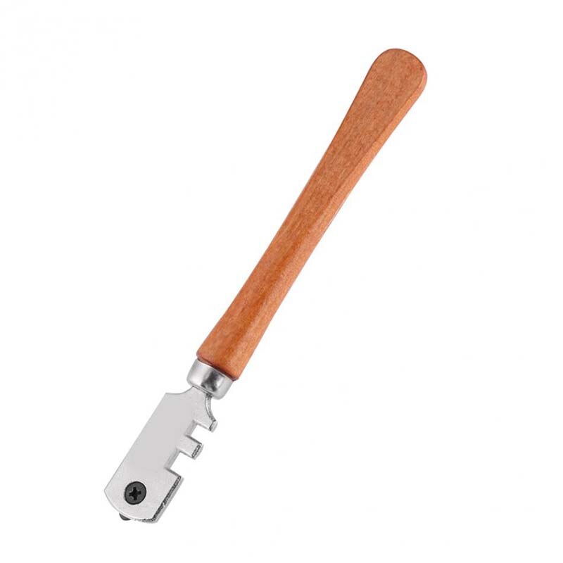 Glassnijder Duurzaam 130mm Professionele Zes Wiel Glassnijder Craft Cutting Kit Tool Met Houten Handvat Huishoudelijke Gereedschap