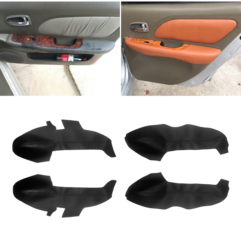 Soft Leather Door Panel Cover For Hyundai Sonata 2004 2005 2006 2007 Car-styling Door Armrest Panel Skin Cover Sticker Trim