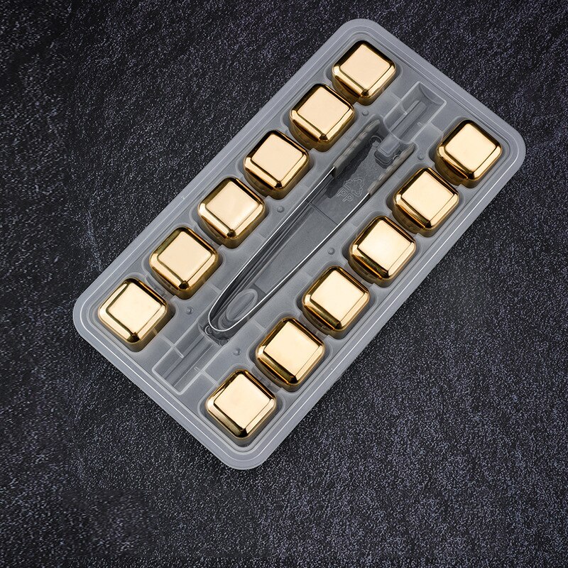 Stainless Steel Ice Cubes Reusable Chilling Stones For Whiskey Wine Dutch Coffee Cooler Tools