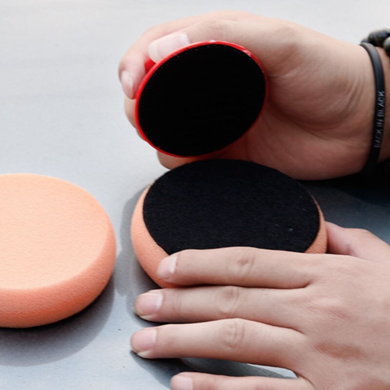 Almohadillas aplicadoras de microfibra para lavado de cera de coche, Kit de esponja de espuma de limpieza, paño de rizo, mango de agarre, estilo de coche, 1 pieza