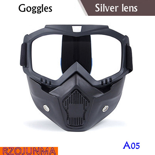 Motorfiets Bril Motocross Motor Moto Bril Afneembare Goggle Uv Bescherming Ski Bike Voor Halley Open Helm Masker: A05