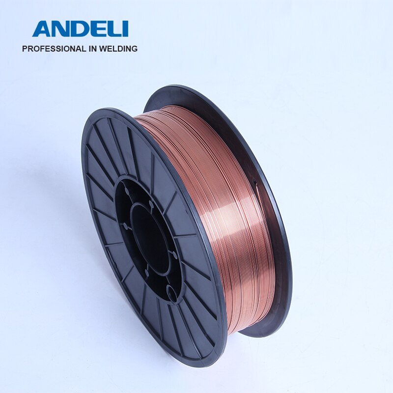ANDELI-Alambre de soldadura de acero al carbono, 0,8/1,0mm, 1kg, para soldadura de Gas, MIG, máquina de soldadura