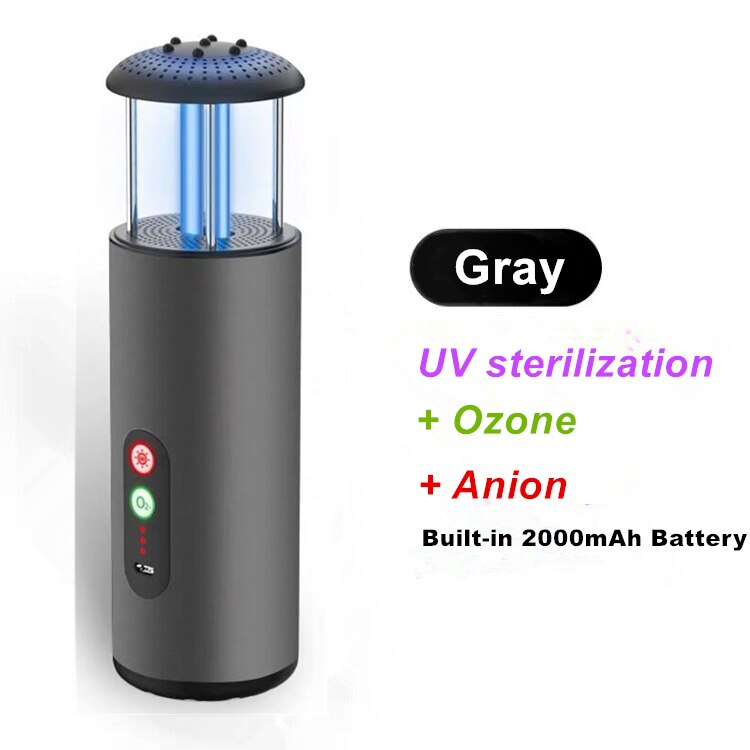 SHODA Air Purifier UV Ozone Sterilizer Cars Home Ozone Generator Air Purifier Remove Deodorization: Light Grey