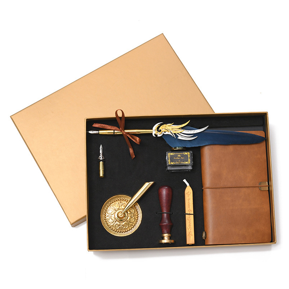 Kalligrafie Veer Dip Pen Schrijven Inkt Set Briefpapier Box Met 5 Nib Bruiloft Quill Pen Desi Fontein Bruiloft Pennen: 08
