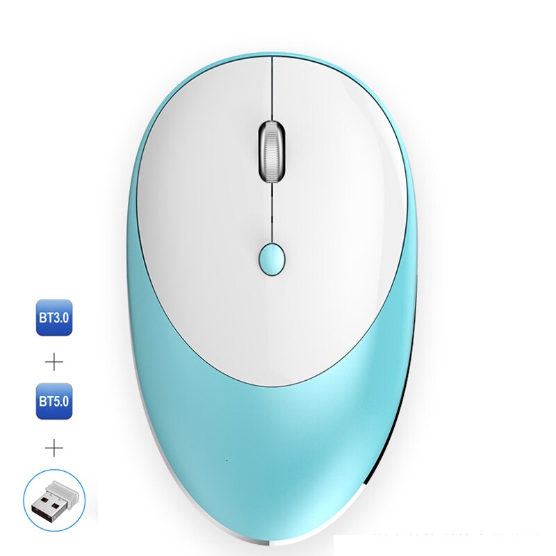 Jelly Comb 3.0/5.0 Bluetooth Mouse Wireless Rechargeable Mouse Silent Mause Bluetooth 2.4GHz USB Mouse for Laptop Notebook PC: blue