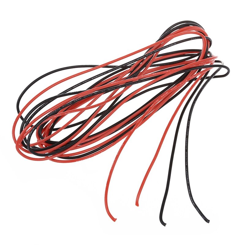 2X 26 Gauge & 18 Gauge Awg Silicone Rubber Wire Cable Red Black Flexible (2Set)