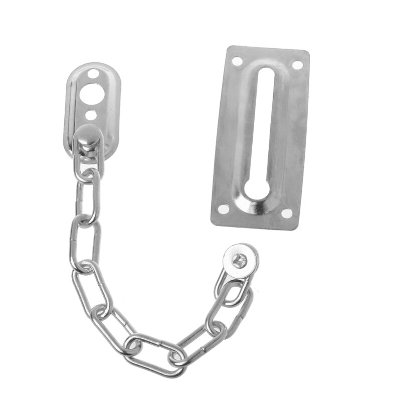 Safety Sliding Chain Door Guard Polished Chrome Hotel Office Security Bolt Locks 35ED: Silver