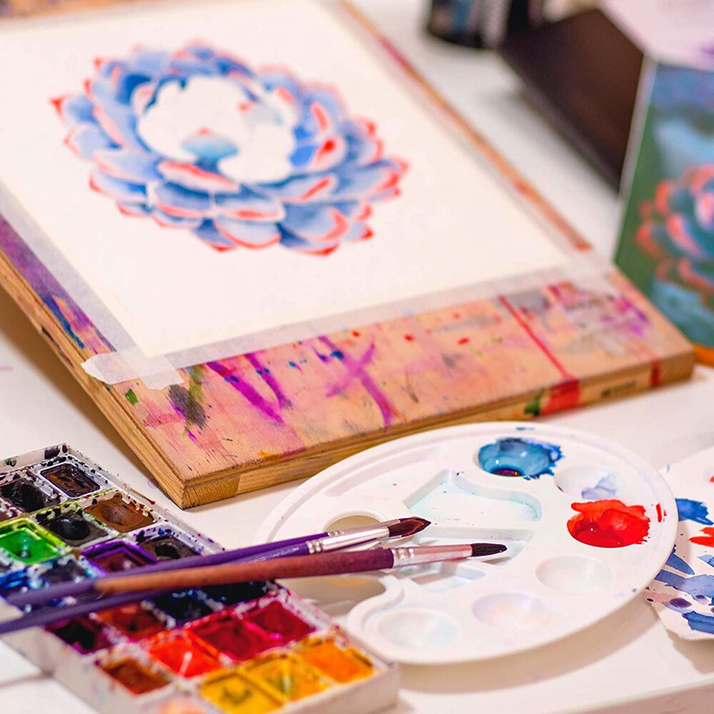 Paletas de pintura de plástico blanco para dibujo, bandeja de pintura con orificio para el pulgar, soporte para pigmento, paleta de pintura, suministros para manualidades DIY, 1 unidad